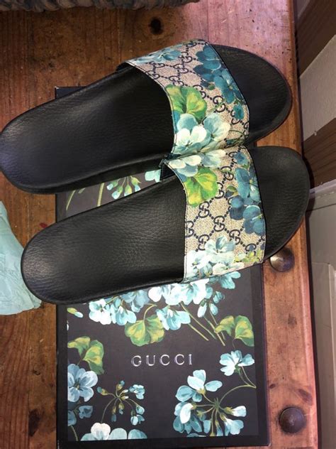 gucci blue floral heel|pink and green gucci slides.